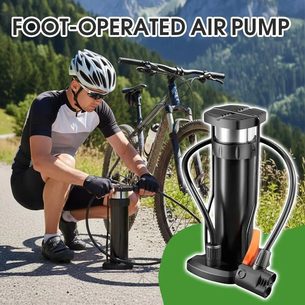 

1/2Pcs Portable High Pressure Bicycle Foot Pedal Pump with Gauge Electric Motorcycle Car Basketball Inflator Quick Inflator Pump