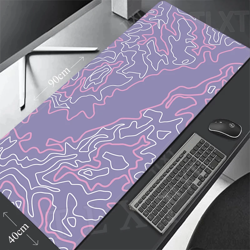 

Gaming Mousepads Office Mousepad Topographic Line Large Mouse Mat Big Desk Pads Non-Slip Rubber Mouse Pad Keyboard Table Mats