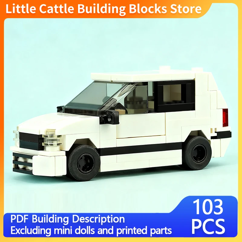 Speed Racing Car Model MOC Building Bricks White Compact Sedan Modular Technology Children Holiday Gifts Assemble Toys Suit