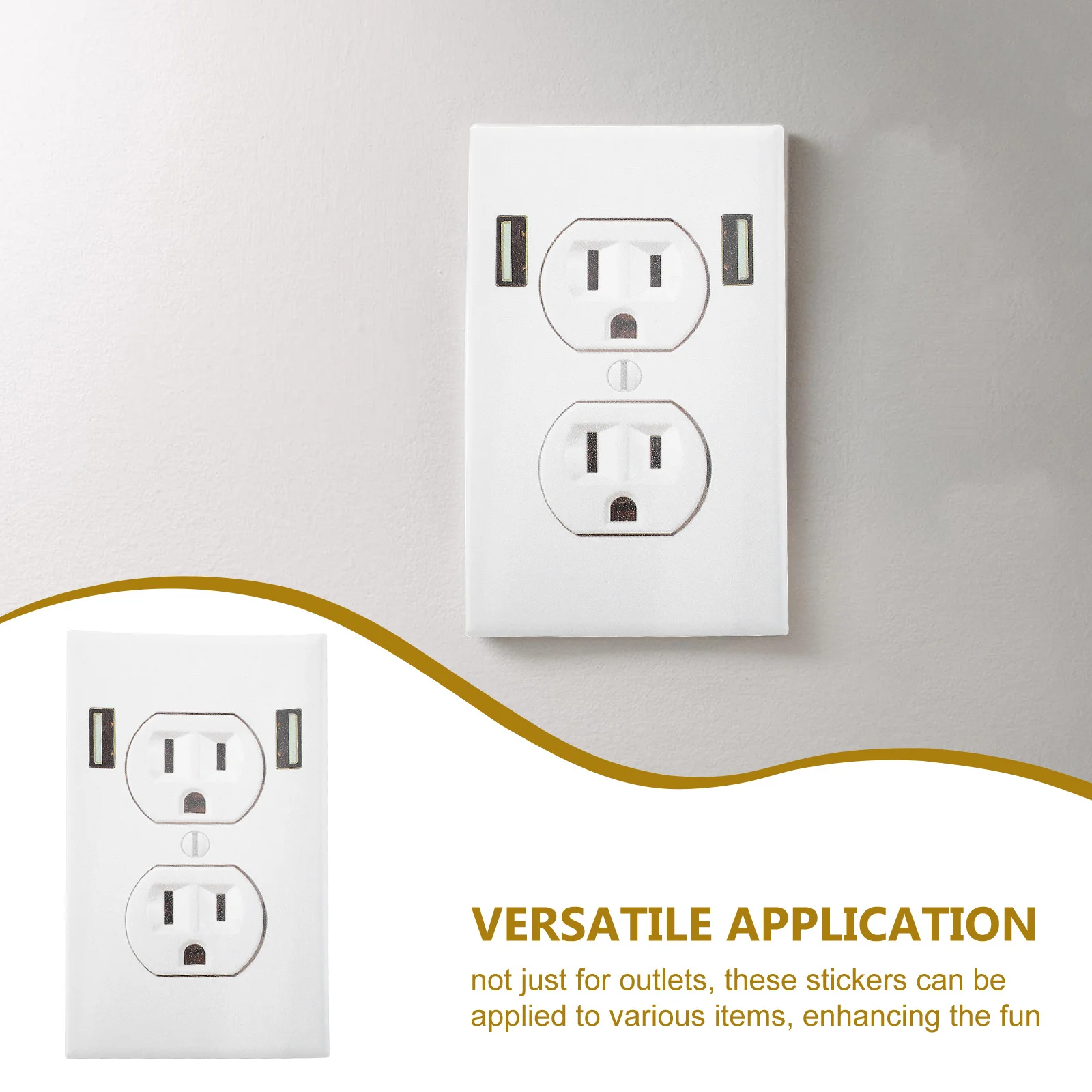 20 قطعة ملصقات المزحة المخرج واقعية وهمية مقبس الطاقة الشارات لاصق قوي الفينيل لمكتب جدار المنزل مكتب مقهى الفكاهة