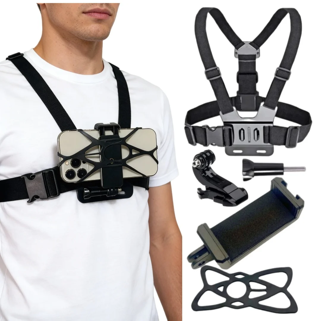 

Нагрудный ремень для телефона, ремень для мобильного телефона 360, зажим для мобильного телефона, держатель для iPhone 13, Xiaomi, Samsung Gopro Hero 10, 9, 8, 7