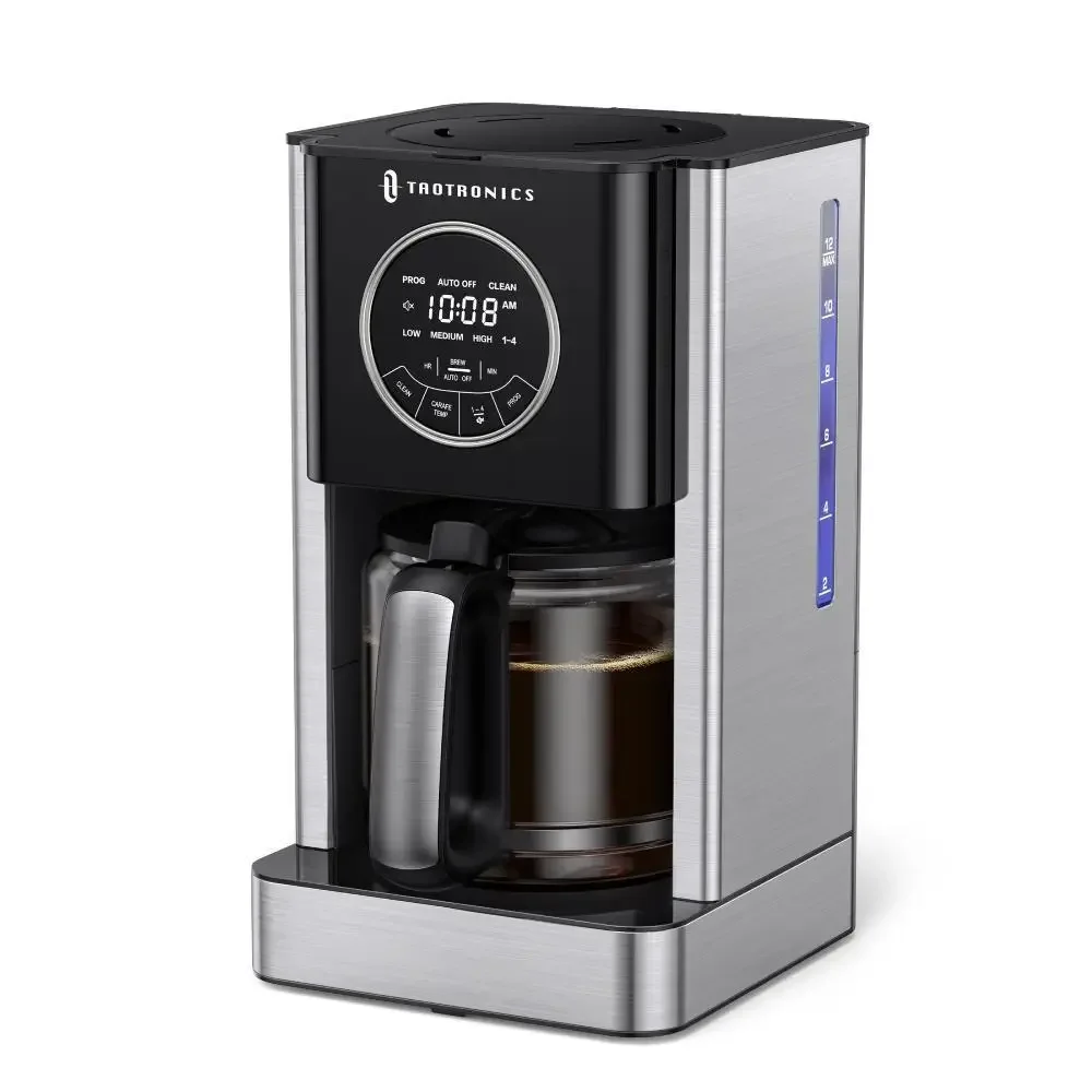 Coffee Machine with Glass Coffee Pot Filter and Timer