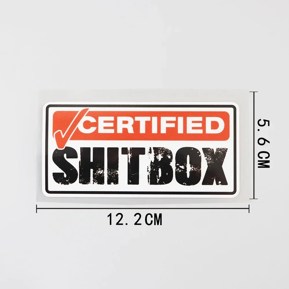 Gecertificeerde Shitbox Hoge Kwaliteit Sticker Pvc Auto Stickers 12.2Cm * 5.6Cm