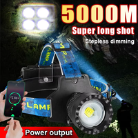 Ultra Powerful 600W LED Headlamp Long Range 5000M Head Flashlight 18650 USB Rechargeable Lamp Dimmable Headlight Outdoor Hunting