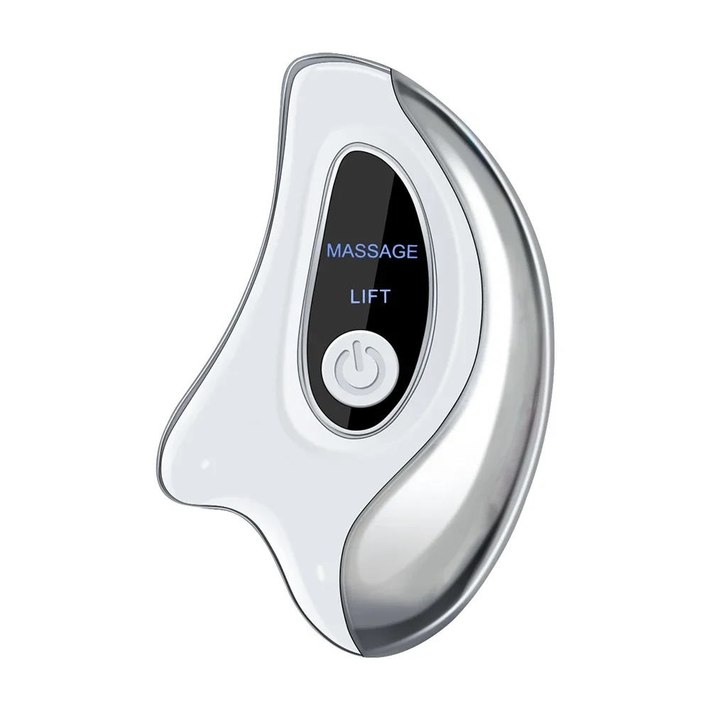 

Электрический массажер для лица Гуаша с подогревом, красным и синим светом, вибрацией и функцией скребкового массажа для омоложения кожи