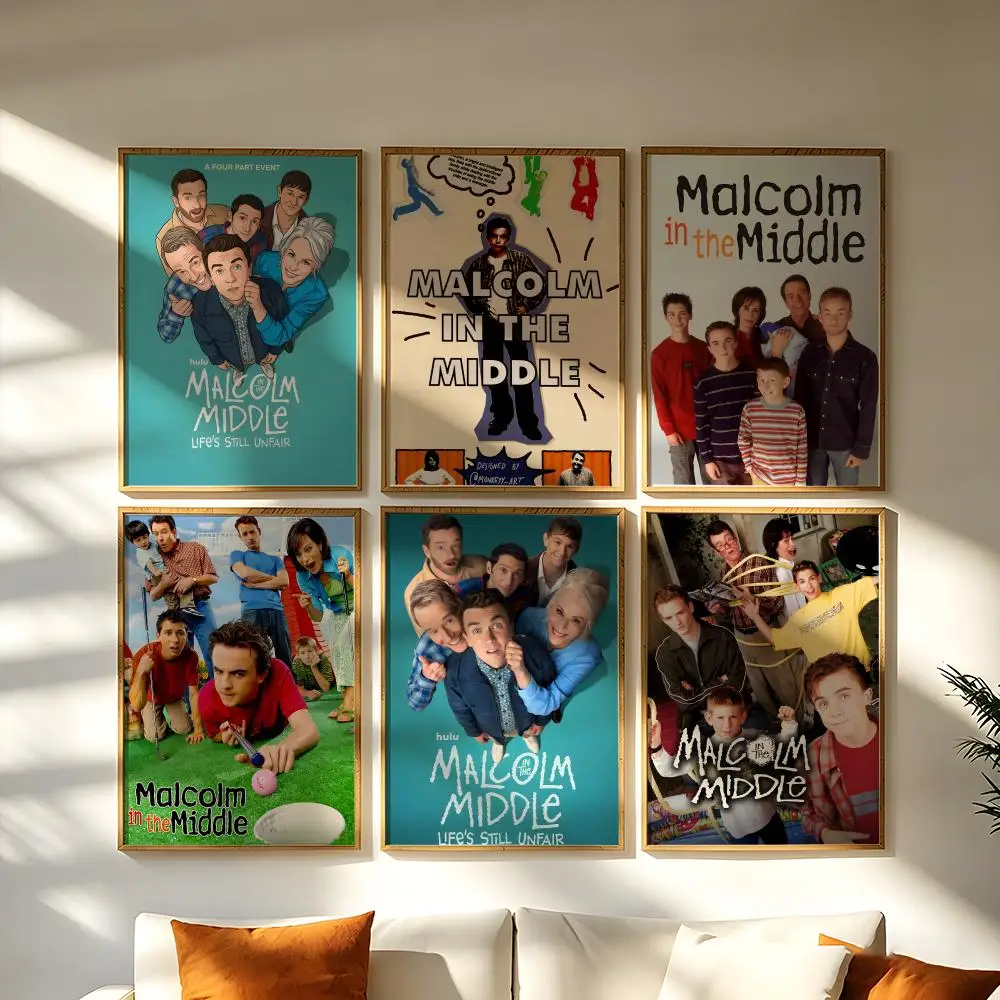 Drama M-Malcolm in the M-Middle HD Home Decor Sticky Wall Waterproof Home Living Room Bar Aesthetic Decor