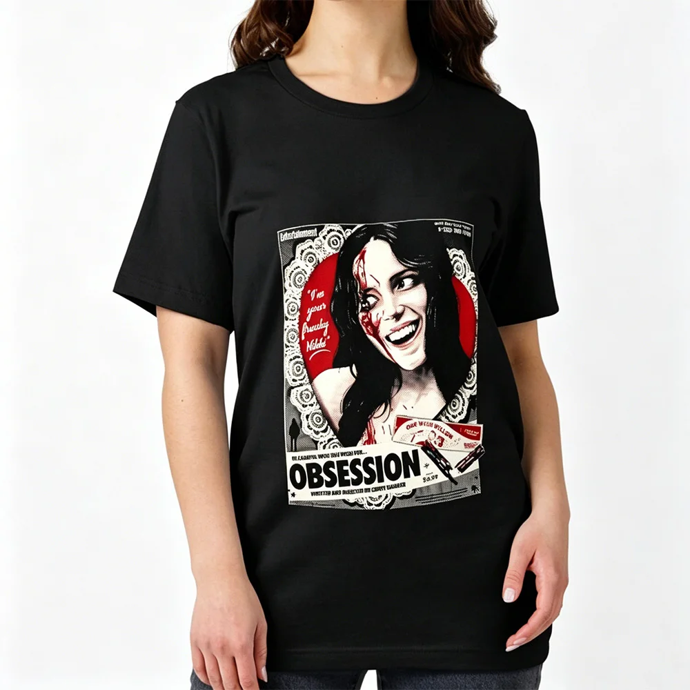 T-shirt imprimé graphique du film Obsession, en coton, pour tous les jours, streetwear, mode, pour femmes, hommes, unisexe, décontracté, col rond, été