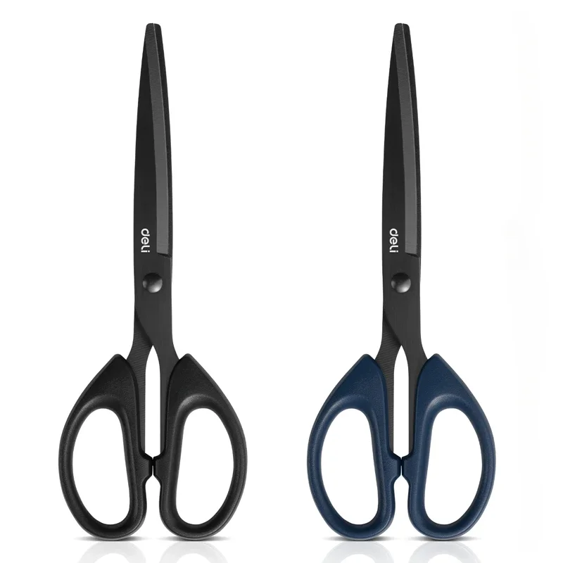 Imagem -05 - Deli-stainless Steel Scissors Faca Cortador Tesoura para Escritório de Negócios Papelaria Tesoura de Alfaiate Casa Faca de Cozinha Ferramenta de Corte Preto 210 mm 175 mm