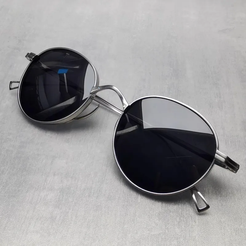 Pure Titanium Retro Round Polarized Sunglasses for Men Vintage Outdoor UV400 Sunglass Women  Japanese Brand Design Sun Glasses