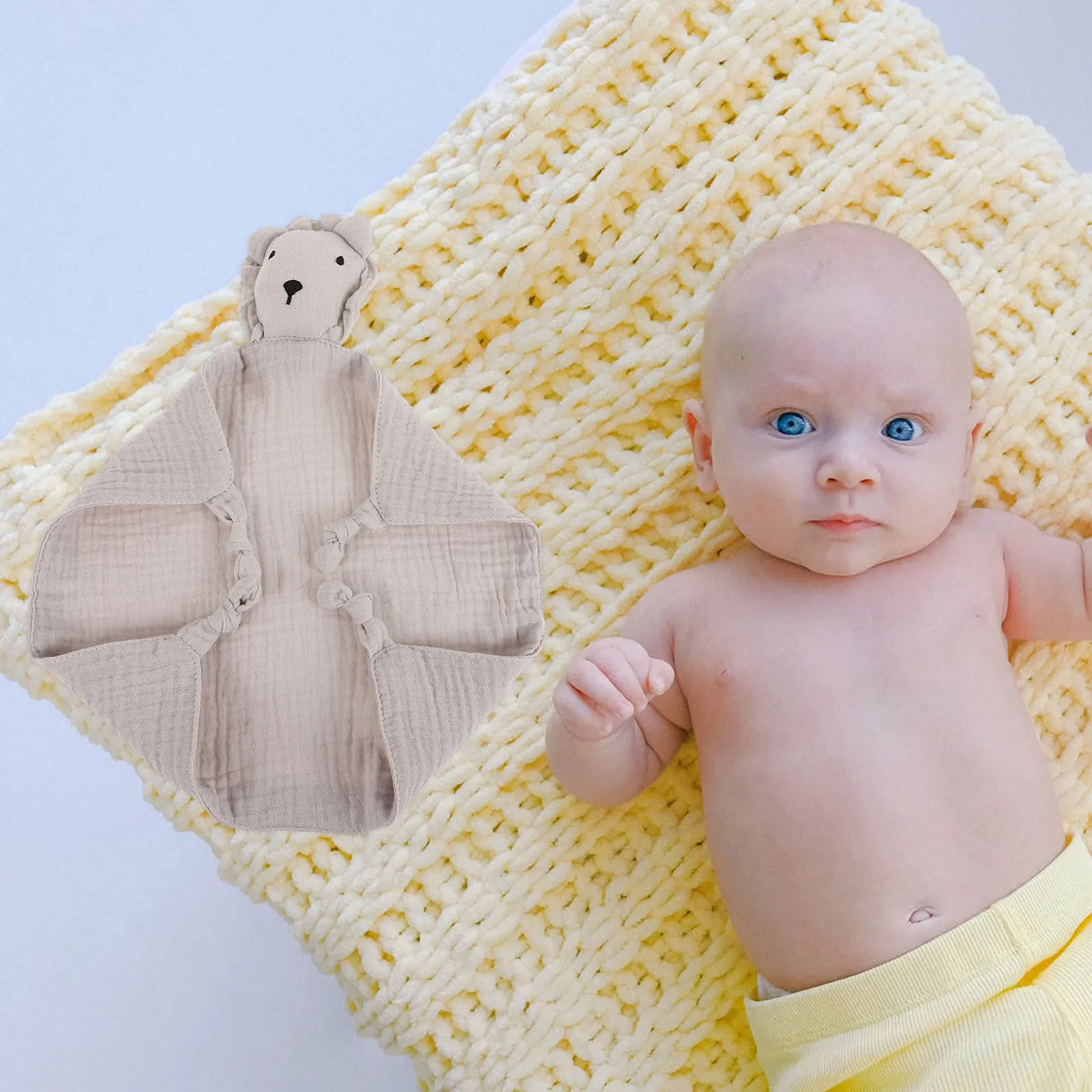 Security Blankets for Babies Soft Crinkle Fabric Comforter Ideal for Newborns Toddlers Cartoon Animal Shape Lightweight