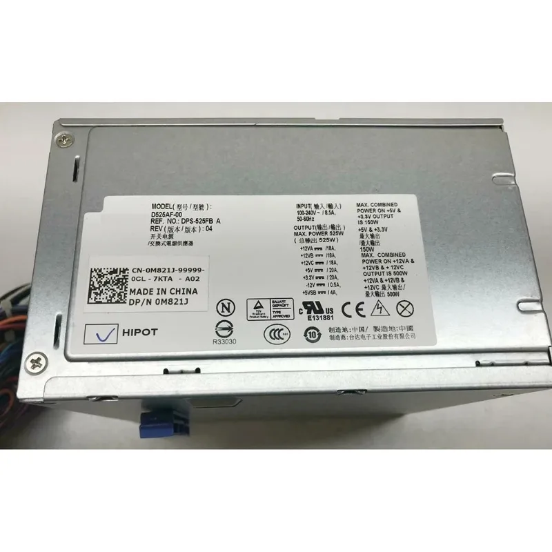 T3500 D525AF-00 DPS-525FB A 0M821J 525W Workstation Power Supply