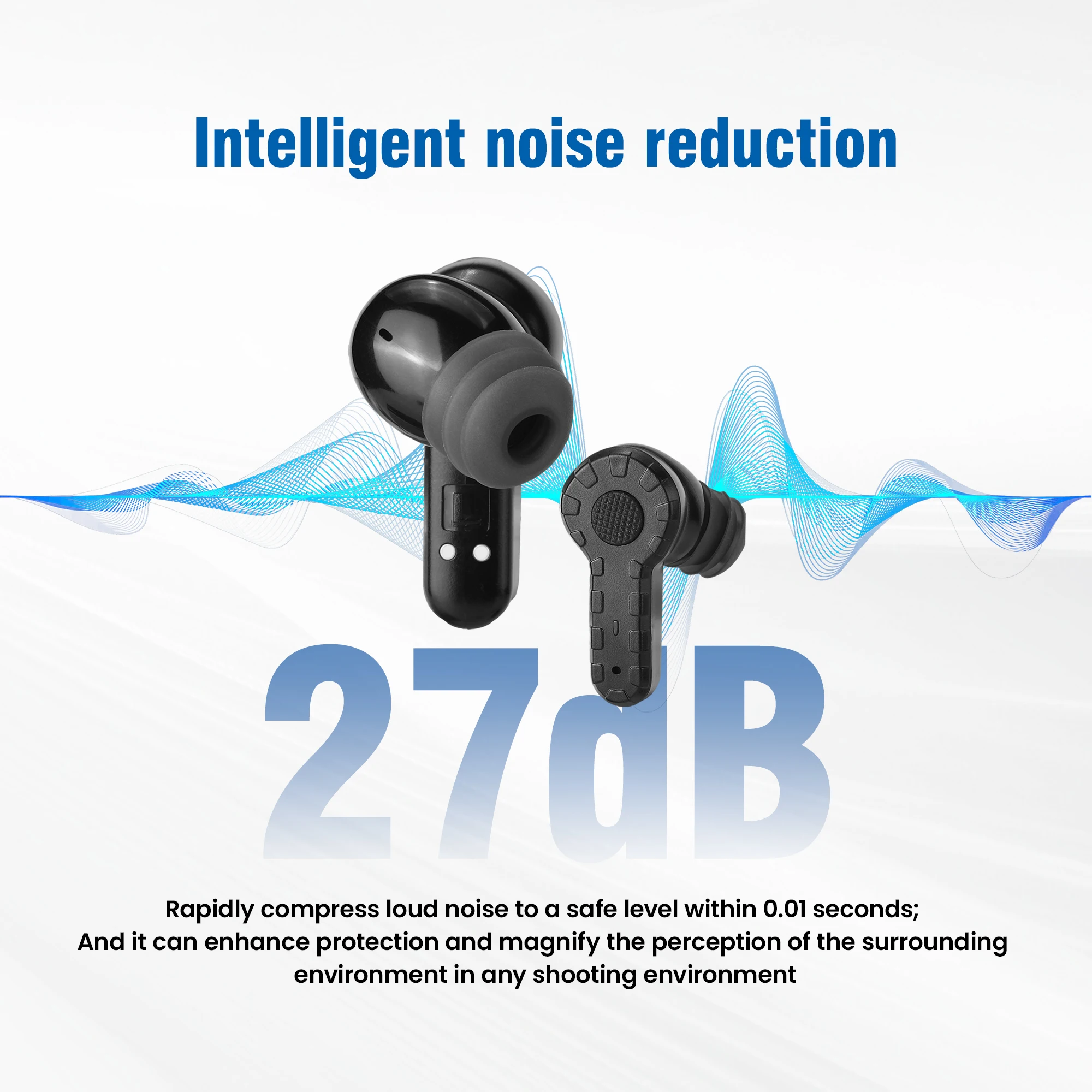 ARM NEXT Taktisches Bluetooth-Headset – NRR 27 dB elektronischer Gehörschutz mit aktiver Geräuschunterdrückung und wasserdichtem Design