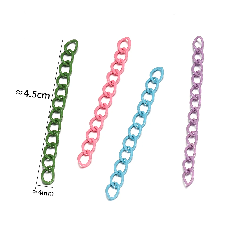 30 pçs/lote 4.5cm extensão multicolorido cauda corrente colar em massa pulseira extensor de cadeias estendidas para diy jóias fazendo suprimentos