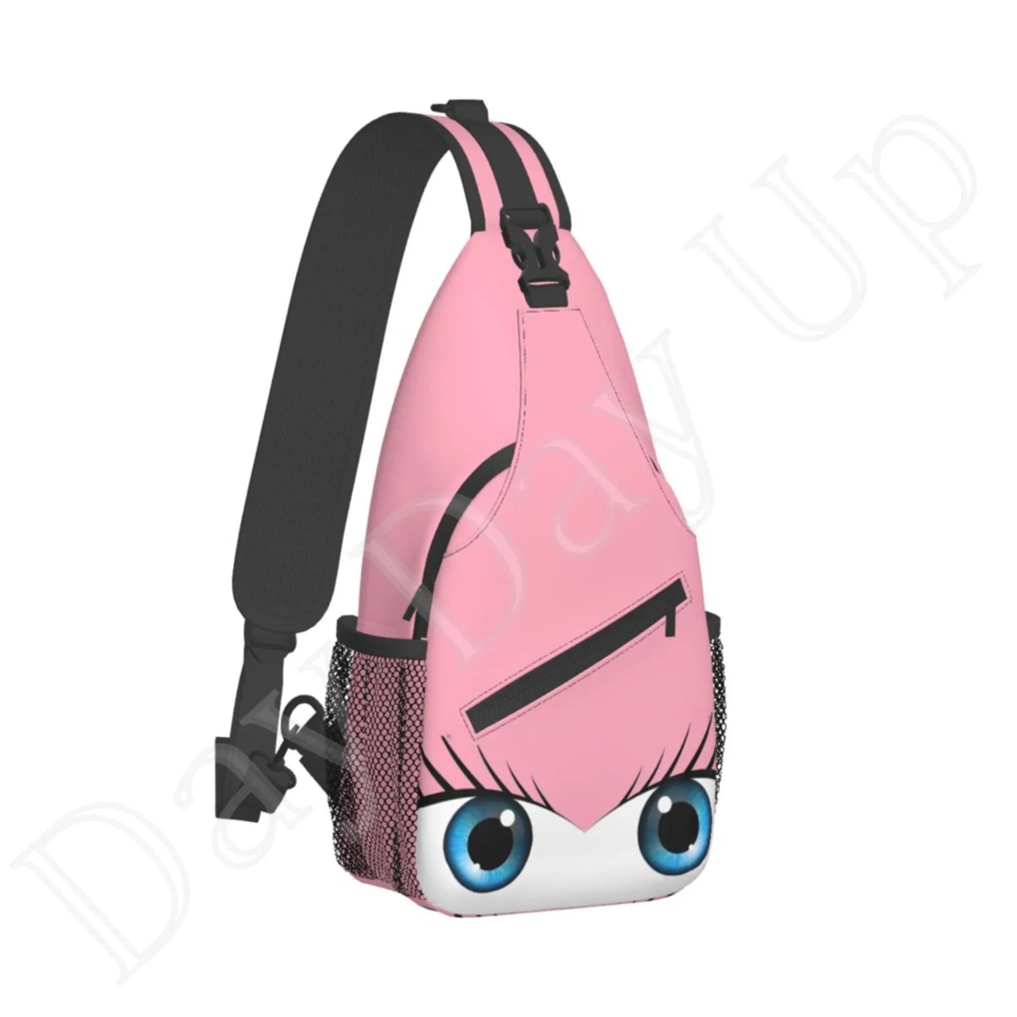 Cartoon Eyes Funny Chest Bag Cross Simple Backpack for Men Women Kids Christmas Halloween Decor Polyester Unisex Casual