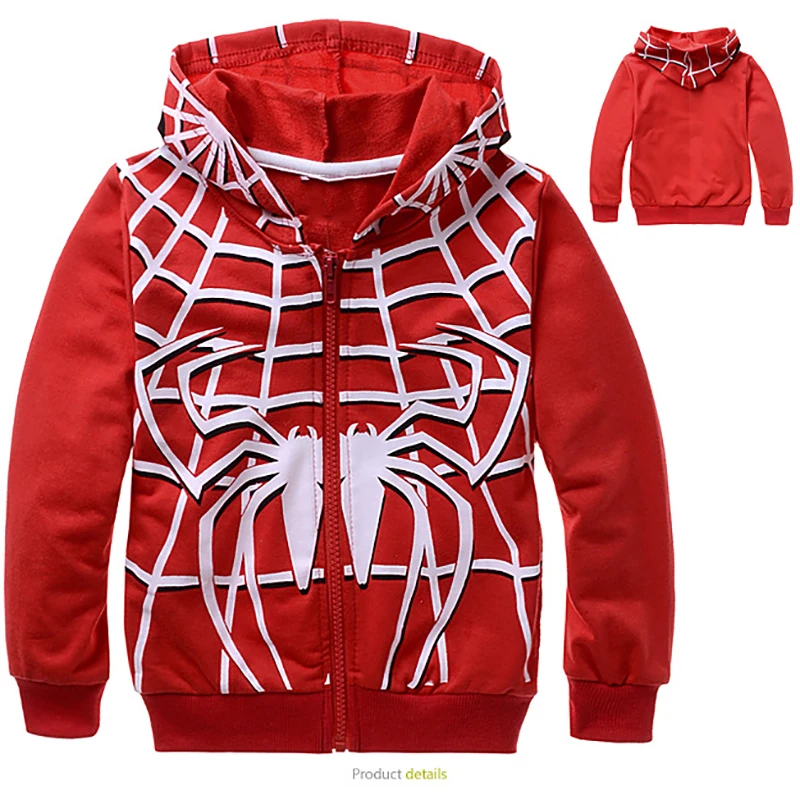 Spider man Boys Sweatshirts Cartoon Captain America Children Hoodies Sweatshirts Anime Avengers Boys Clothing