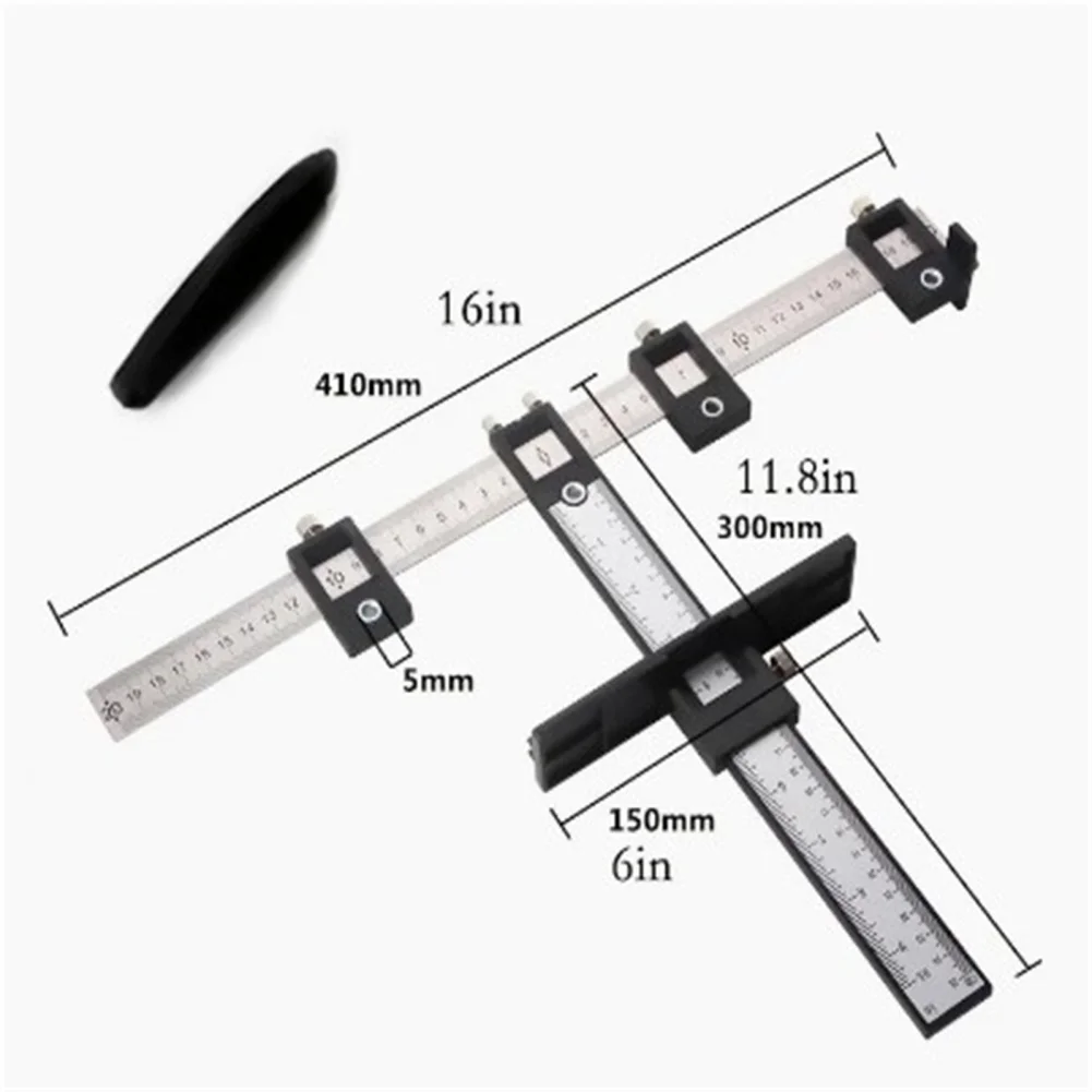 Cabinet Hardware Jig Tool Wood Drilling Dowelling Caliper Guide Adjustable Punch Locator For Handles Knobs Installation