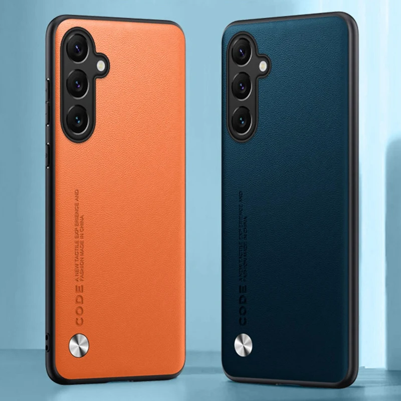 EUCAGR الفاخرة بو الجلود القضية لسامسونج غالاكسي A04S A14 A24 4G A34 A54 5G الغطاء الخلفي للصدمات حماية كاملة جراب هاتف