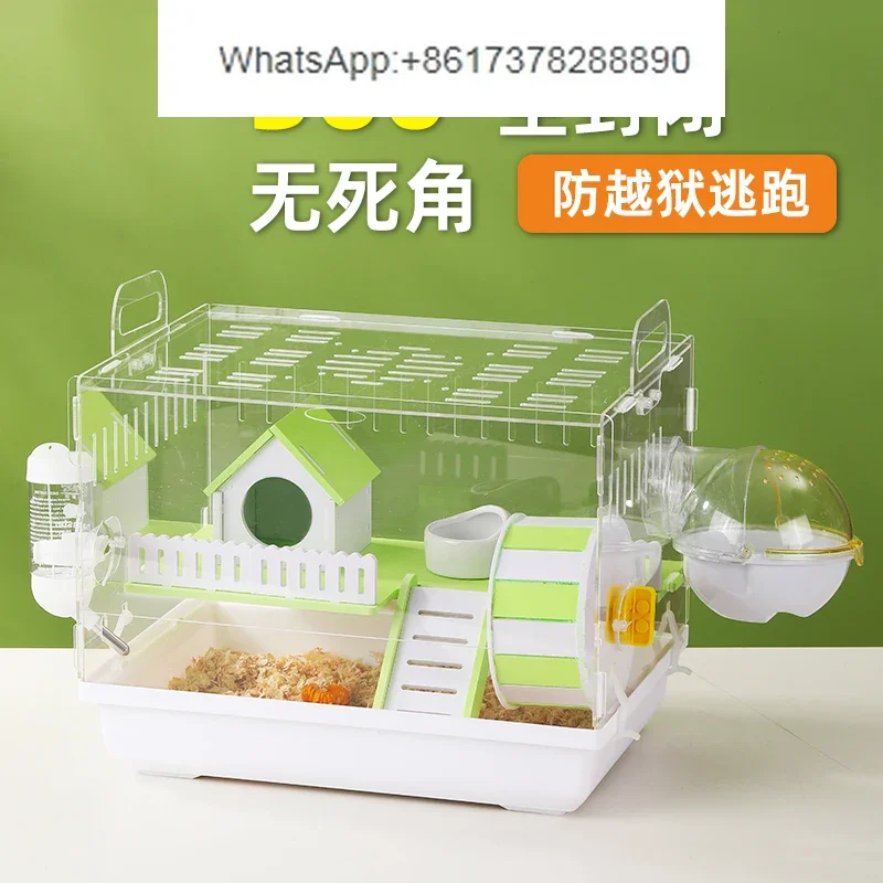 Hamster Cage Special Gold Wire Bear Nest Acrylic Double Layer Transparent Super Large Villa Warm Breeding Box Set