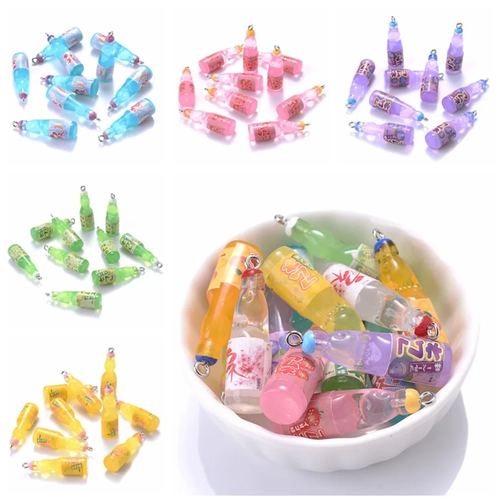 

10Pcs Resin Charms Juice Bottle Resin Pendant Charms Beverages Mini Juice Bottle Drink Pendant Cute Mini