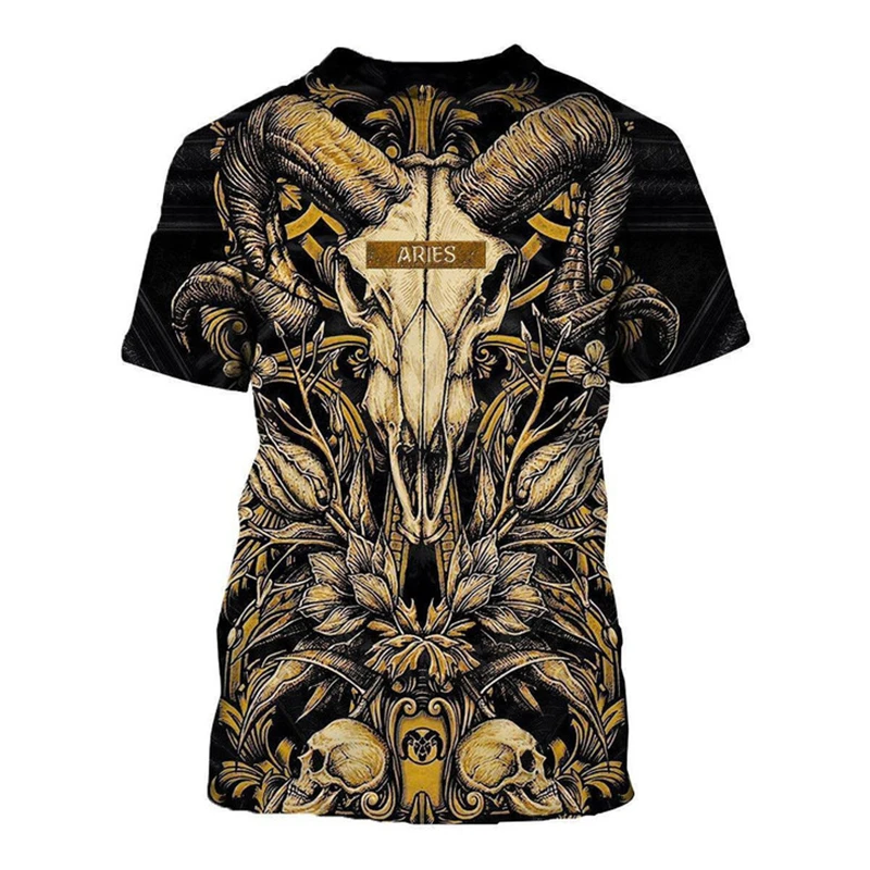 Fashion Men T-shirt 3D Print Aries Graphic Men/Women Short Sleeve T Shirt New Casual Round Neck Sport Tees Party Birthday Gifts