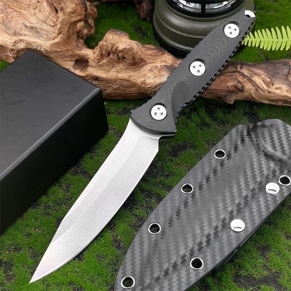 ストレートナイフ-g10-アウトドア狩猟釣り携帯用護身用携帯用登山トレッキングバーベキューユーティリティカッティング