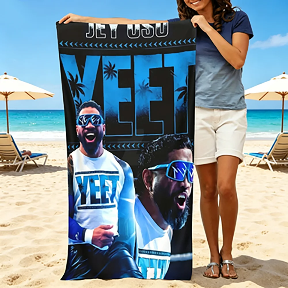 Main Event Jey Uso Ultra Absorbent Beach Towel for Swimming Camping And Travel Modern Polyester Machine Washable