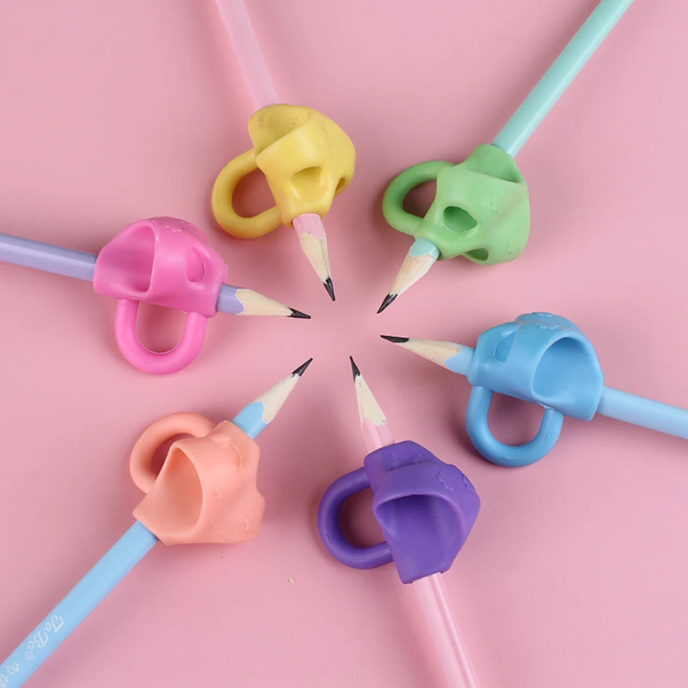 1PC Three-Finger Children Pencil Pen Holder Silicone Student Posture Correct Learning Writing Tools Correct Devices Random Color