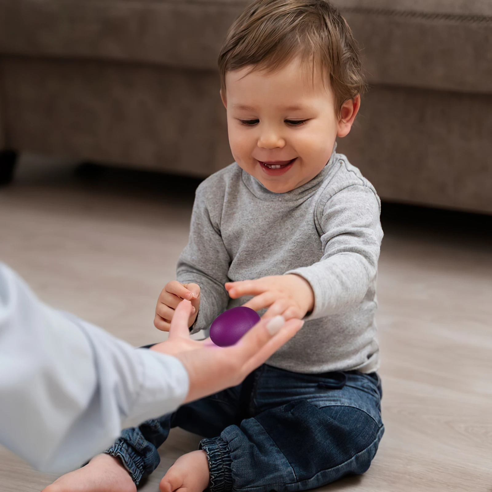 20 Uds bolas de arena de plástico instrumentos musicales juguetes bebé Maracas sonajeros de percusión de mano niños huevos preescolares niño