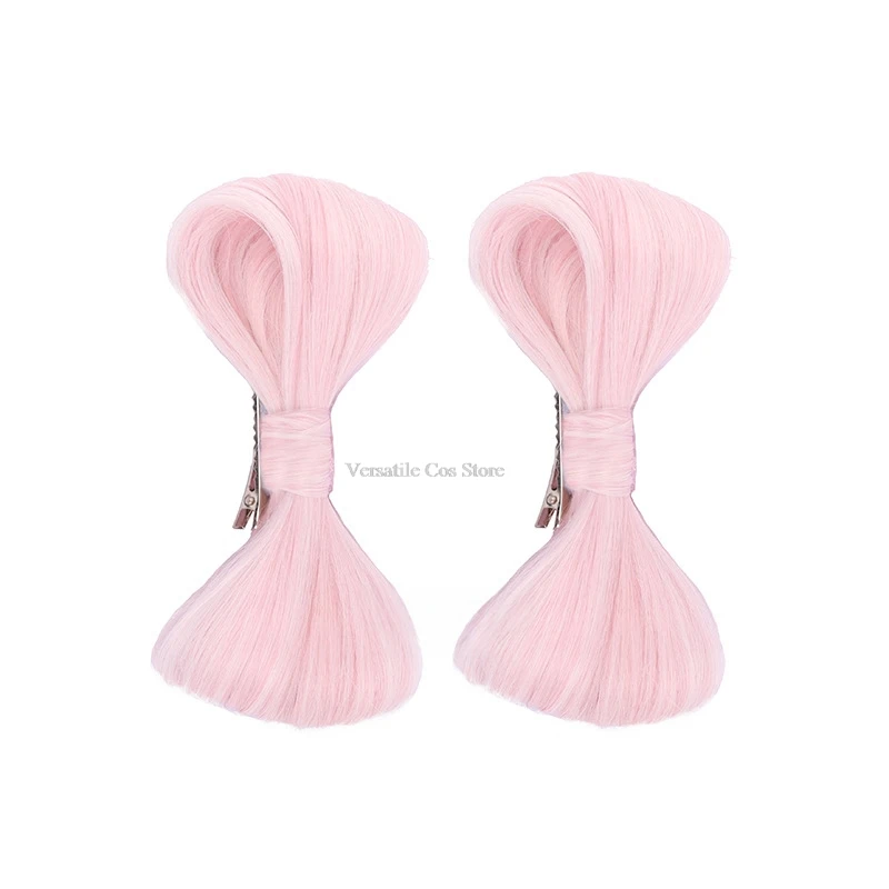 March 7th Cosplay Wig Game Honkai Star Rail Pink Gradient Bow Hair Astral Express Heat-resistant Fiber Hair Free Wig Cap Girls