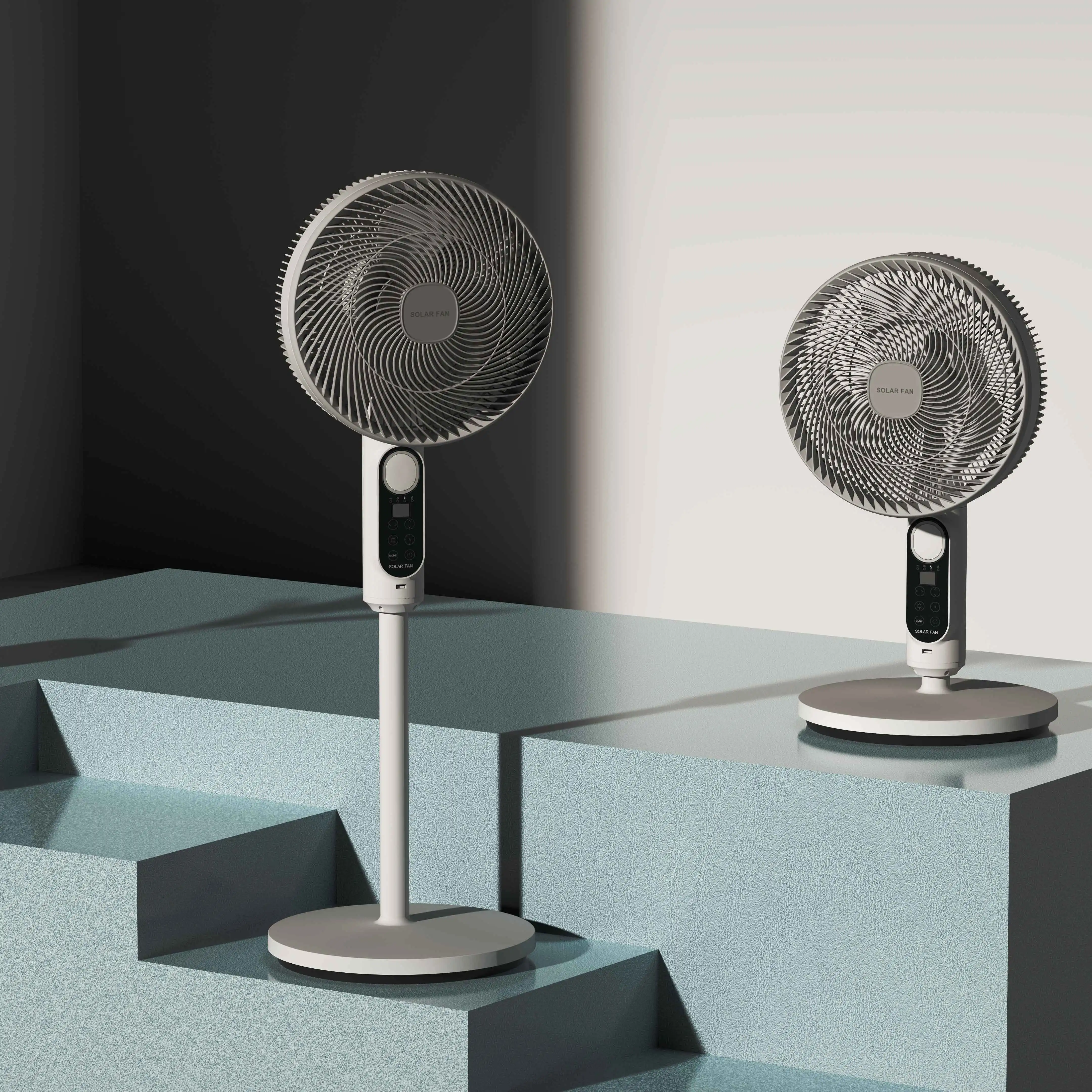 مروحة كهربائية محمولة Power Dream مع بطارية لوحة شمسية قابلة لإعادة الشحن بسعر جيد ومروحة واقفة وسرعة رياح واحدة