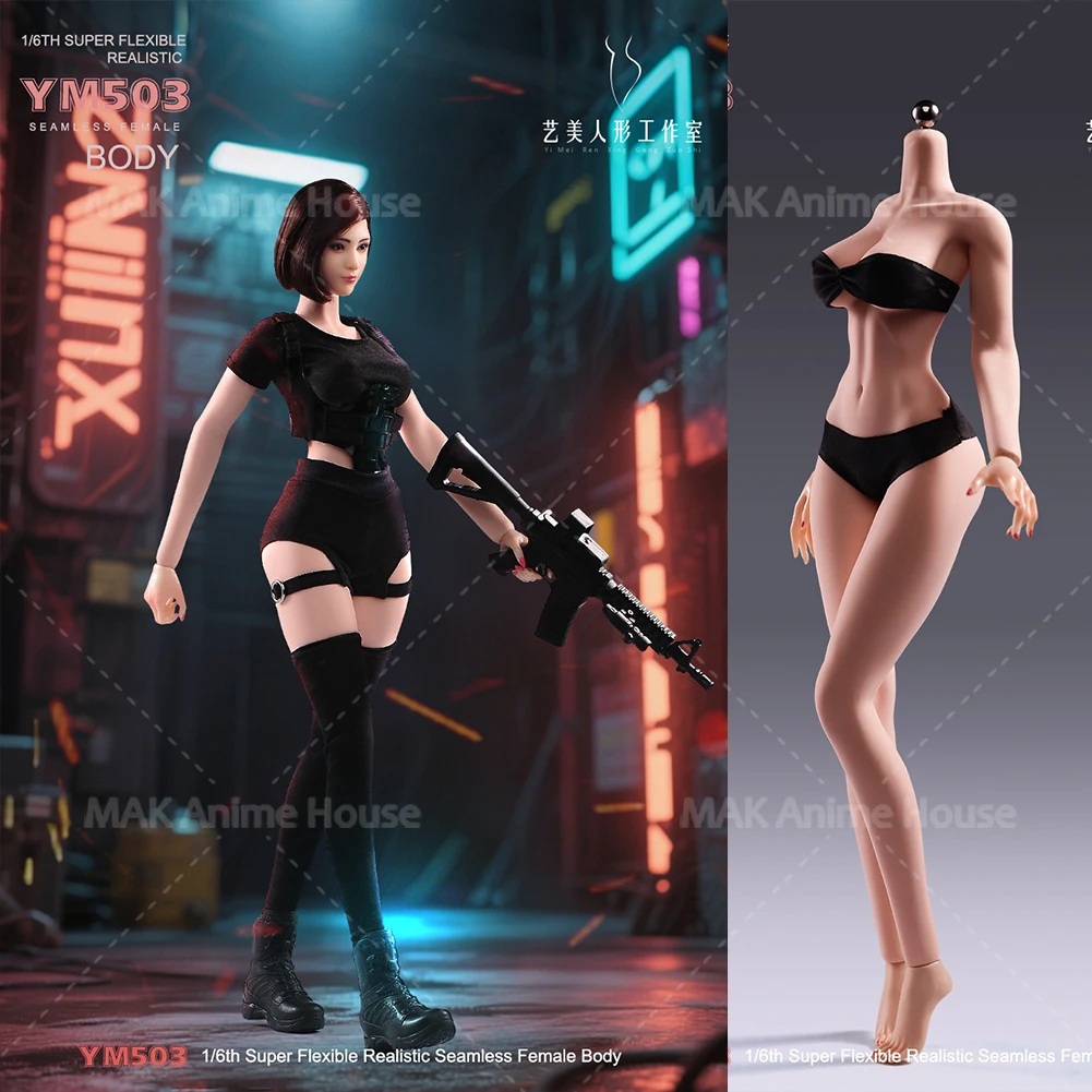 

YM503 1/6 Wide Hips Slender Waist Platinum Silicone Body with Physiological Details 12'' Female Flexible Action Figure Model