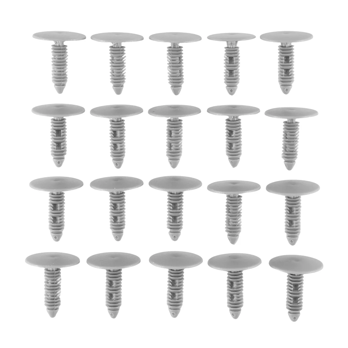 20 Pcs Gray Plastic Car Trim Clips Rivet Fastener 6mm Hole 26mm Head