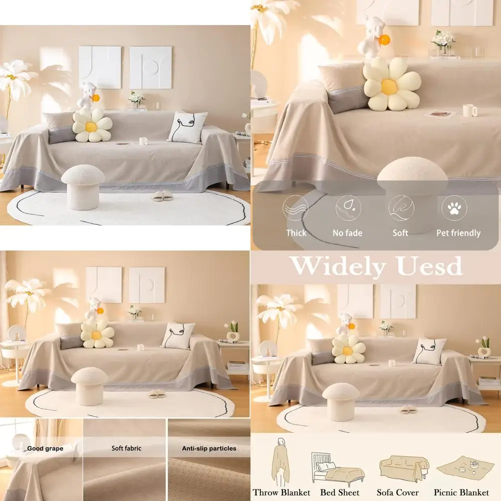 

Приятный для домашних животных водонепроницаемый секционный чехол для дивана, легкий хаки, 3-подушка для защиты дивана, водонепроницаемая мебельная бухта в простом стиле