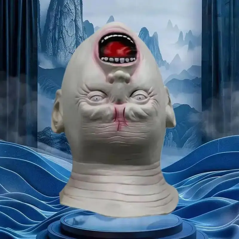Máscara de cabeça cheia para festa de fantasia de Halloween - Design de alienígena fantasma de cabeça para baixo para eventos temáticos e máscaras