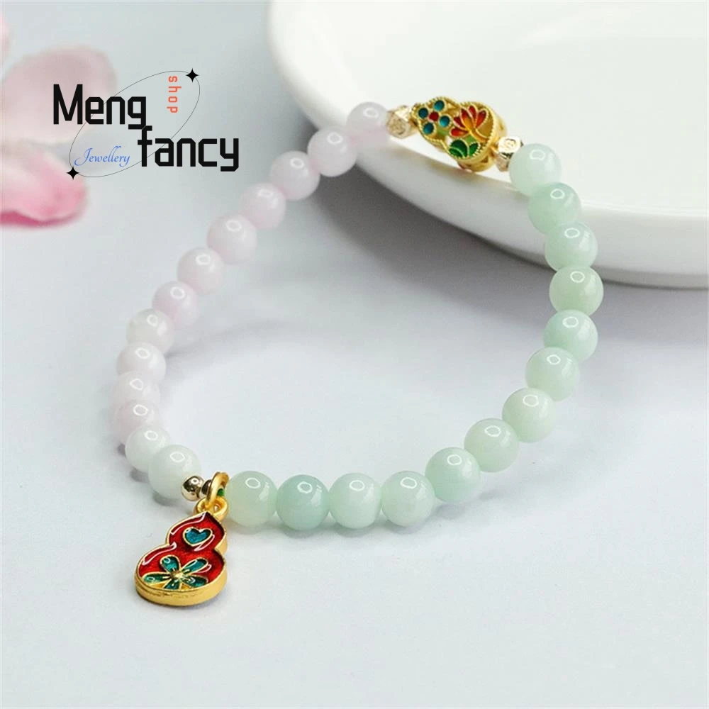 Natural Myanmar A-goods Two Colours Jadeite Bracelet Exquisite Elegant Fashion High-grade Luxury Quality Jewelry Holiday Gifts