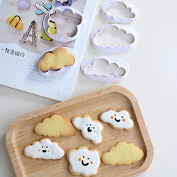5Pcs/set Cloud Shaped Cookie Cutter Plastic Cake Mold Biscuit Stamp Fondant Sugarcraft Mold Kitchen Baking Decorating Tools