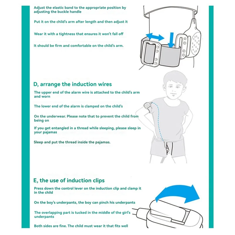AS96-MA-108 Voor Kinderen Plaswekker Natte Herinnering Voor Jongen Meisjes Kinderen Volwassenen Oude Man Enuresis