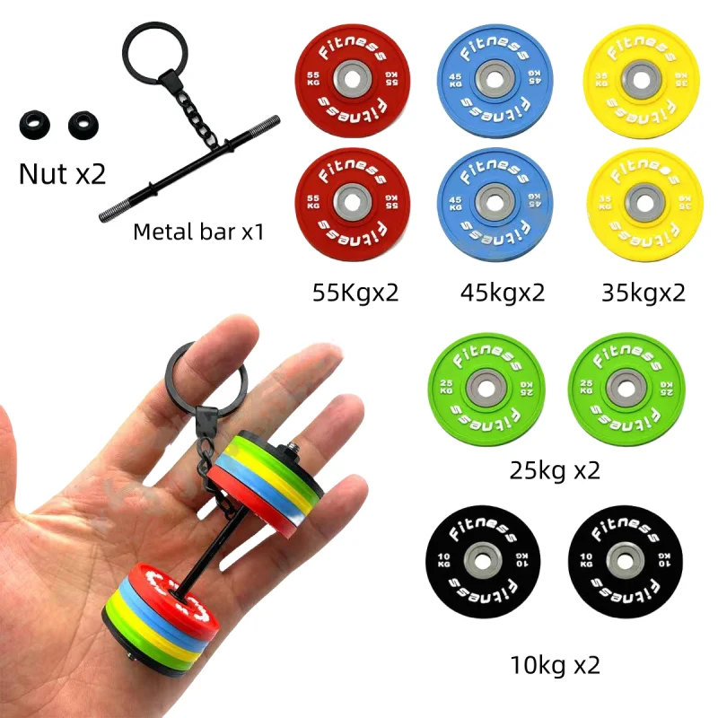 Neuer Gym-Hantel-Schlüsselanhänger, Sport-Schlüsselanhänger, Serie 25 Stile zur Auswahl aus Mode, DIY, Fitness, inspirierende Geschenke, Rucksack-Anhänger – Detail 5
