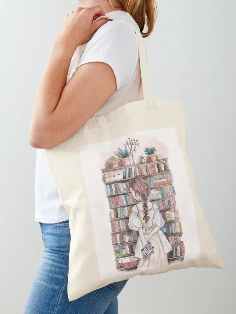

bookshelf Tote Bag shopping bag Large bags for women Women's shopper canvas bags