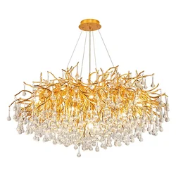 Modern Luxury Crystal Chandelier Living Room Decoration LED Chandeliers Lighting Villa Water Drop Pendant Lamp