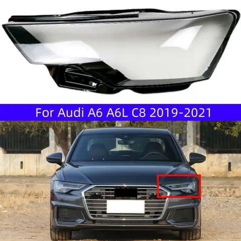 Audi A6 A6L C8 2019 2020 2021 자동차 액세서리 투명 PC 조명 교체 쉘 헤드 라이트 더스트 커버 Audi A6 A6L C8 2019 2020 2021 자동차 액세서리 투명 PC 조명 교체 쉘 헤드 라이트 더스트 커버