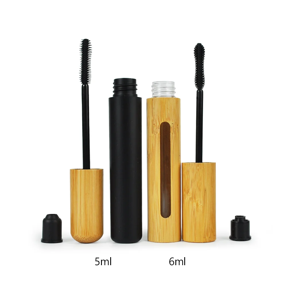 

50pcs Cosmetic Bamboo Packaging Product Factory High Quality 5ml 6ml Empty Bamboo Mascara Tube Eyelash Bottle