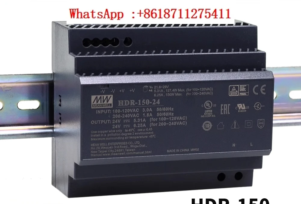 

Новый импульсный источник питания HDR-150 12/15/24/48 В постоянного тока 150 Вт Тип лестничной направляющей