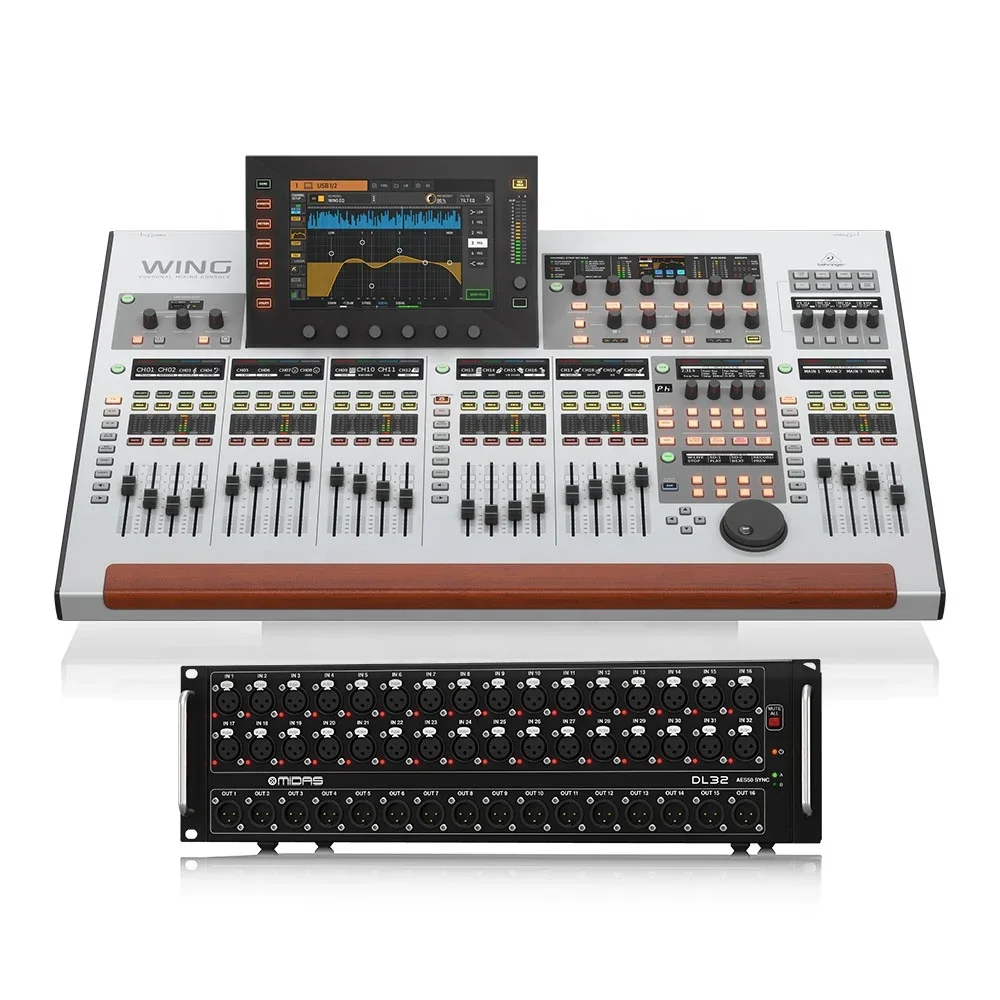 Behringer WING Digital Mixer + Midas DL32 Stagebox Line Array Speakers System Live & Studio Music Equipment