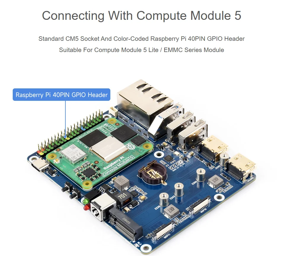 carte-de-base-ethernet-double-gigabit-25g-pour-raspberry-pi-cm5dual-ports-ethernet-rj45-sorties-d'affichage-double-4k-et-double-mipi