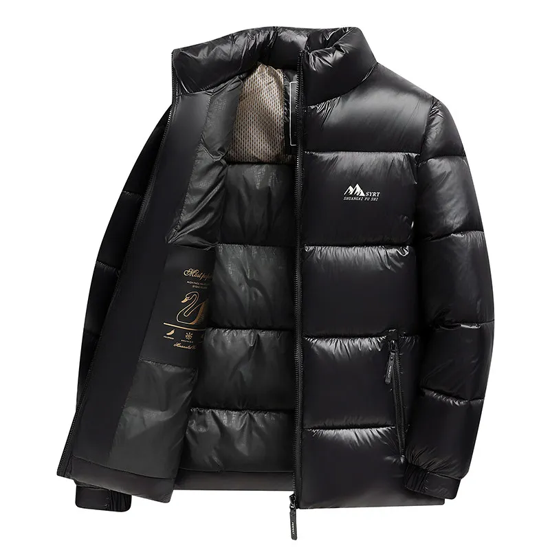 ملابس خارجية شتوية للرجال من القطن من Jaet لامعة وياقة واقفة كاجوال للخبز ملابس خارجية للشباب قابلة للتنفس والدفء غير الرسمي #1