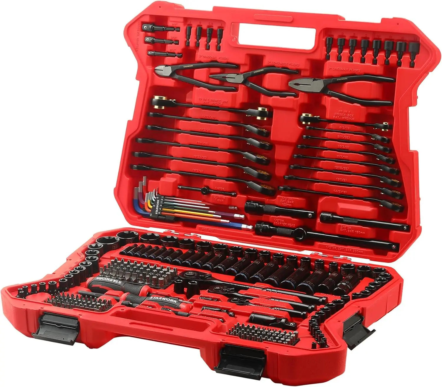 TRUE MECHANIC™ 305-Piece Mechanics Tool Set, 120T, 2-IN-1 Reversible Ratcheting Wrench, Professional Metric Set