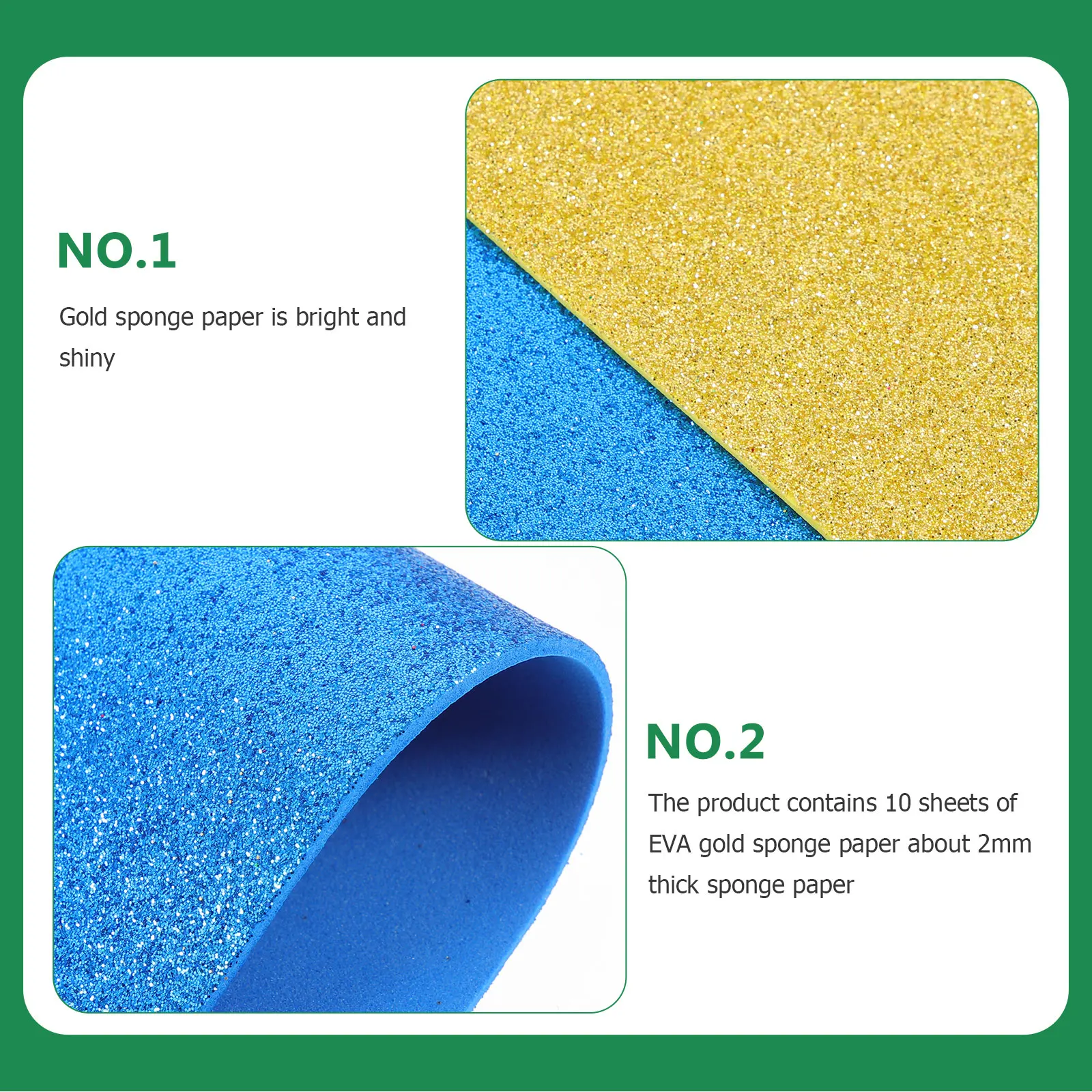 10 pezzi Origami Sprinkle Gold Sponge Paper Craft Eva Double Sided Glitter