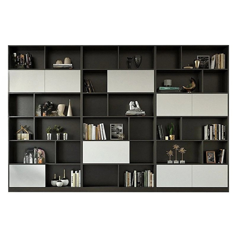 Living room whole wall large bookcase decorative cabinet combination study background wall multi-functional shelf bookshelf