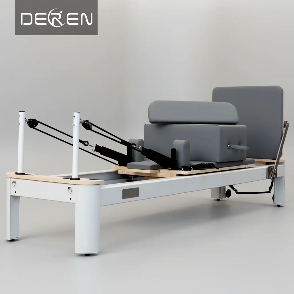 Portable and Adjustable Aluminium Alloy Pilates Reformer for Body Fitness at Home Black Folding Reformers by Factory